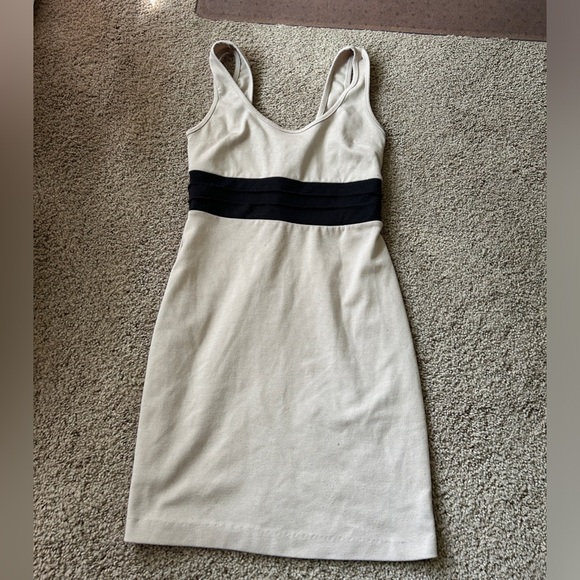 Urban Outfitters Dresses & Skirts - Silence + Noise beige/light taupe fitted dress with black high waist